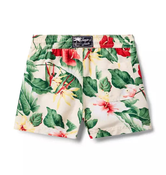 Recycled Tropical Floral Swim Trunk