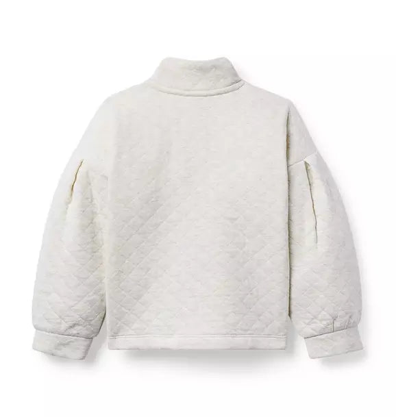 Quilted Half-Zip Sweatshirt