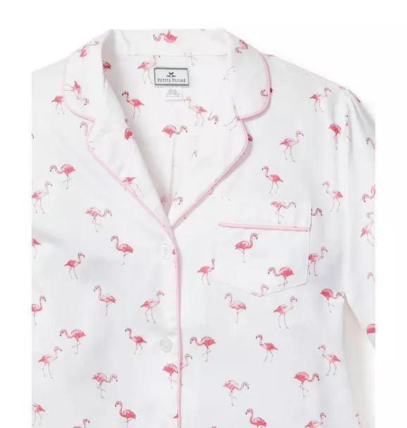 Women's Twill Pajama Set in Flamingos