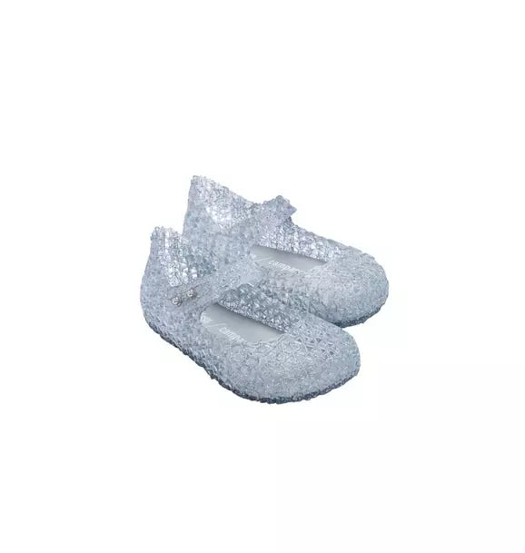 Toddler Campana Papel Mary Jane Ballet Flat in Glitter Clear