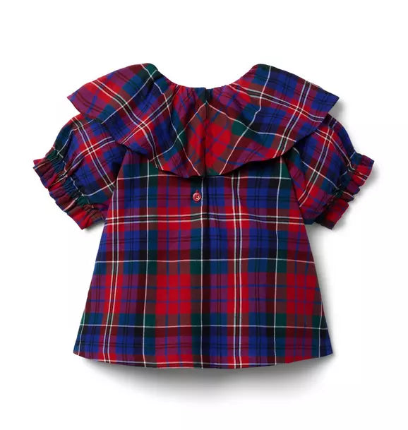 The Tartan Collar Bow Top