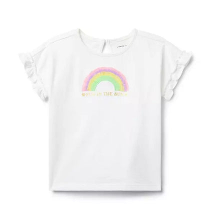 Rainbow Ruffle Sleeve Tee