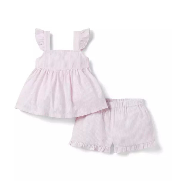 Good Night Ruffle Pajama In Stripe