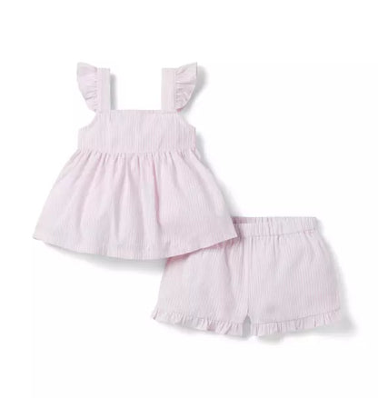 Good Night Ruffle Pajama In Stripe