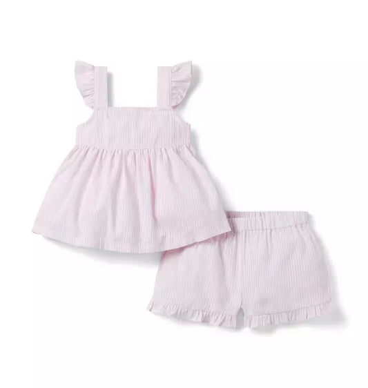 Good Night Ruffle Pajama In Stripe