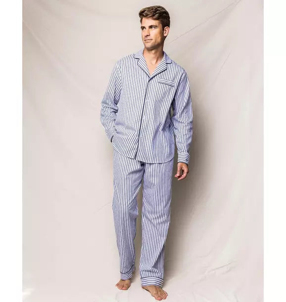 Men's Pajama Set in Navy French Ticking