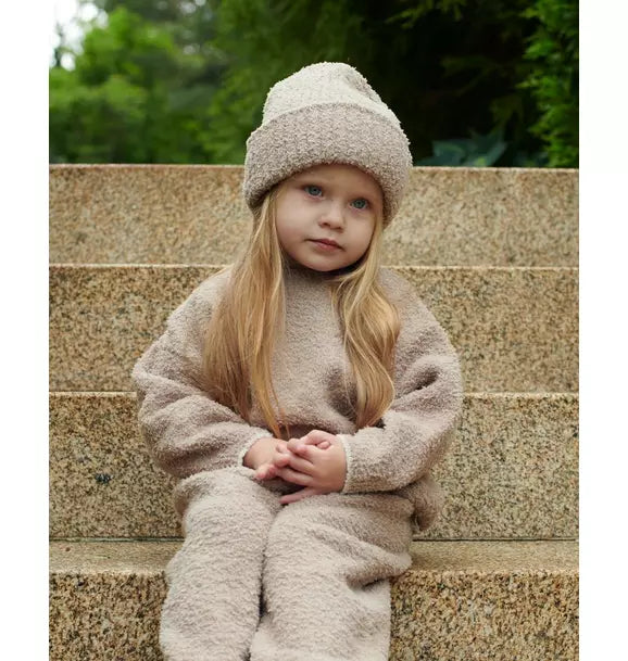 Ribbed Beanie Fuzzy - Taupe