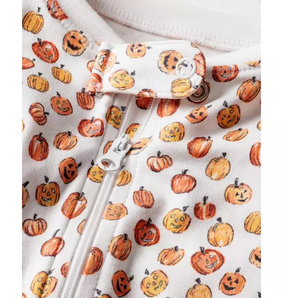 Baby's Pima Romper in Pumpkin Patch