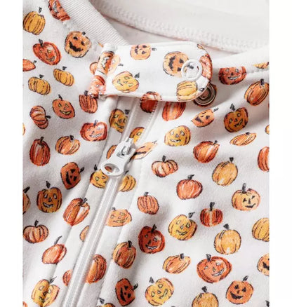 Baby's Pima Romper in Pumpkin Patch