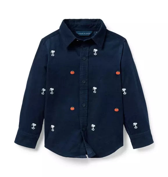 Peanuts Snoopy Embroidered Corduroy Shirt
