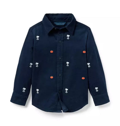 Peanuts Snoopy Embroidered Corduroy Shirt