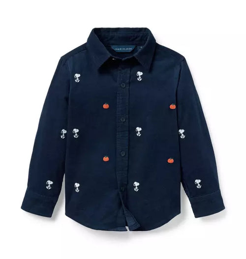 Peanuts Snoopy Embroidered Corduroy Shirt