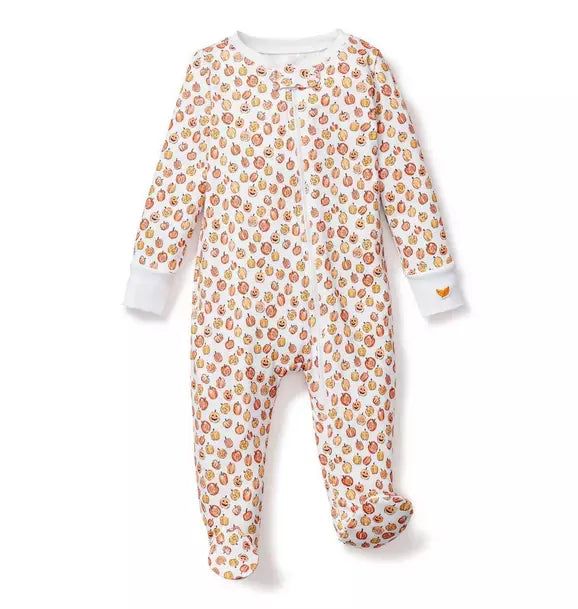 Baby's Pima Romper in Pumpkin Patch