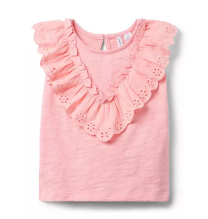 Eyelet Ruffle Top