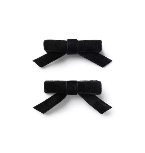 Velvet Bow Barrette Set