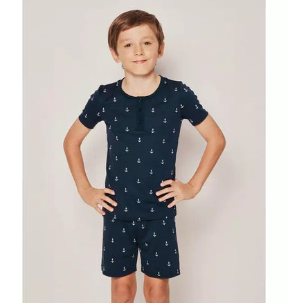 Kid's Snug Fit Short Pajama Set in Portsmouth Anchors