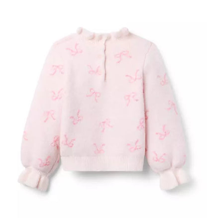 Bow Ruffle Collar Sweater