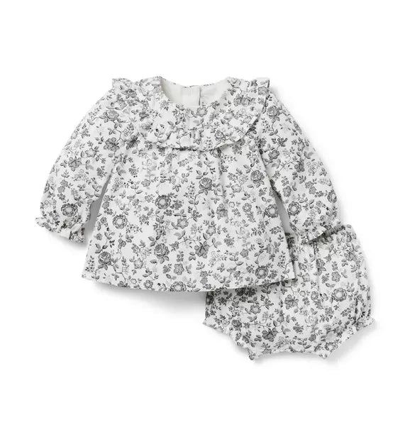 The Floral Corduroy Matching Baby Set
