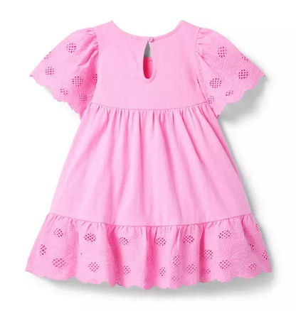 Embroidered Floral Tiered Dress