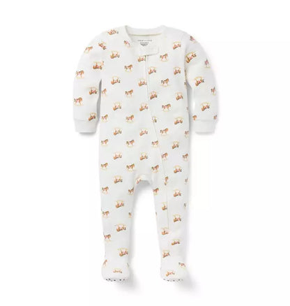 Baby Good Night Footed Pajama In Rocking Horse