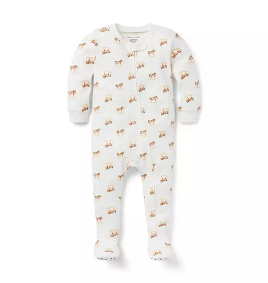 Baby Good Night Footed Pajama In Rocking Horse