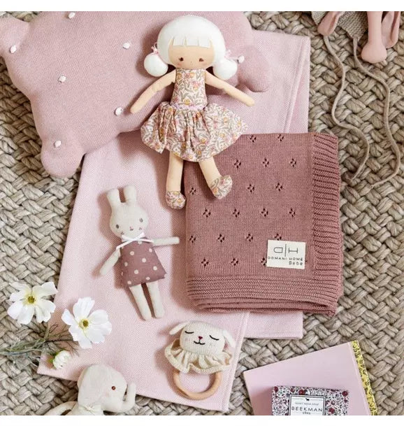 Chevron Rose Baby Blanket