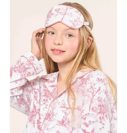 Kid's Twill Sleep Mask in Pink Timeless Toile