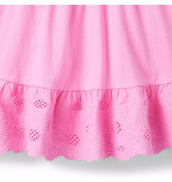 Embroidered Floral Tiered Dress