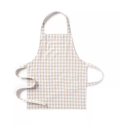 Kid's Twill Apron in Camel Gingham