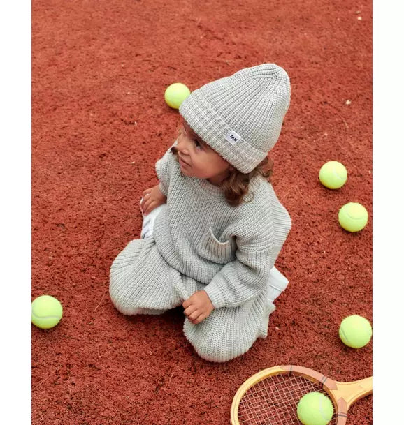 Beanie Tennis Chunky - Pearl Grey/Ecru