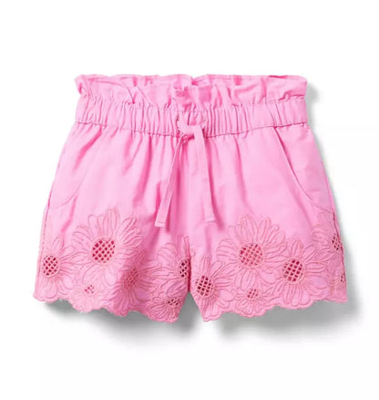 The Embroidered Floral Hem Short