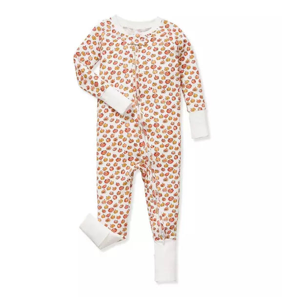 Baby's Pima Peekaboo Romper in Pumpkin Patch
