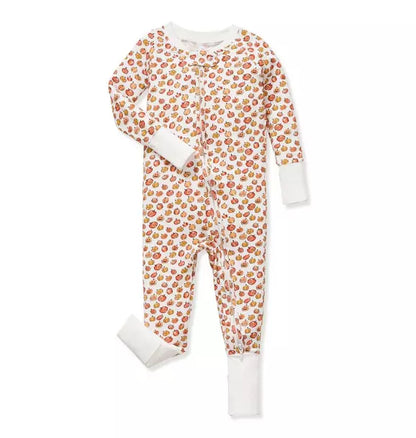 Baby's Pima Peekaboo Romper in Pumpkin Patch