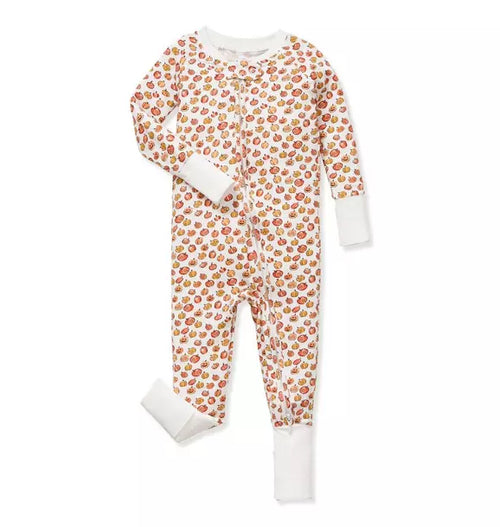 Baby's Pima Peekaboo Romper in Pumpkin Patch