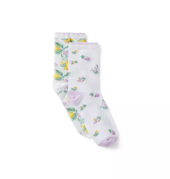Lemon And Floral Sock 2-Pack