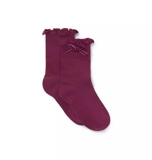 Ruffle Cuff Bow Sock