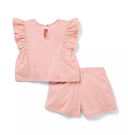 Striped Ruffle Matching Set