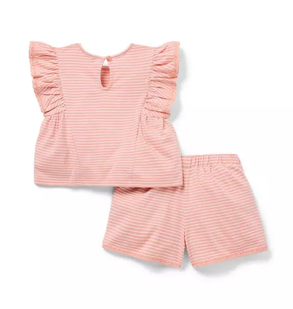 Striped Ruffle Matching Set
