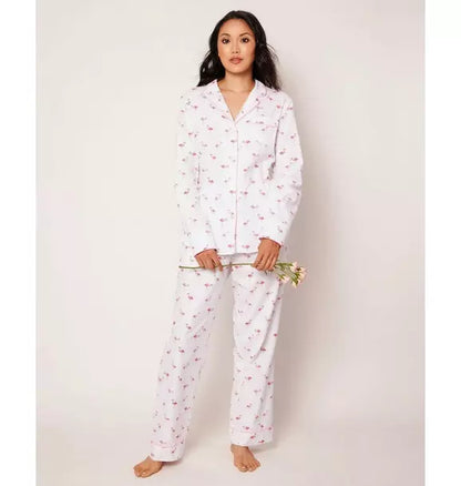 Women's Twill Pajama Set in Flamingos