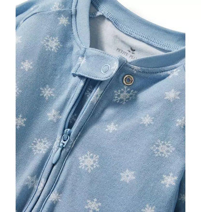 Baby's Pima Peekaboo Romper in Periwinkle Wonderland