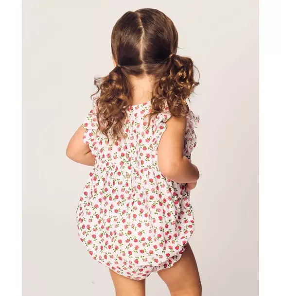 Infants Ruffled Romper in Petite Petals