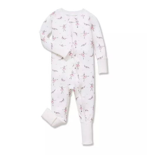 Baby's Pima Peekaboo Romper in Sugar Plum Fairy