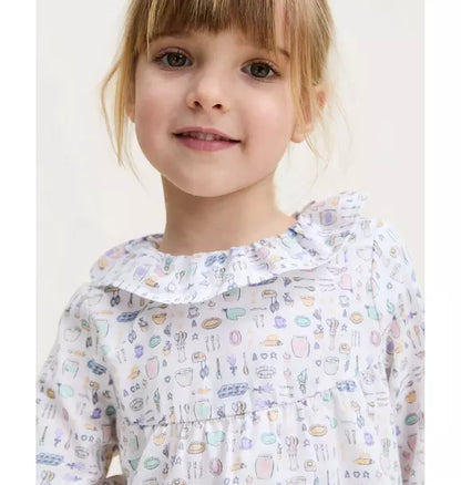 Kid's Twill Scarlett Nightgown in Baking Spirits Bright
