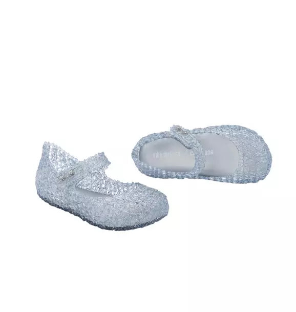 Toddler Campana Papel Mary Jane Ballet Flat in Glitter Clear
