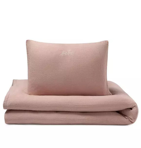 Gauze 3 Piece Blush Crib Set in Pouch