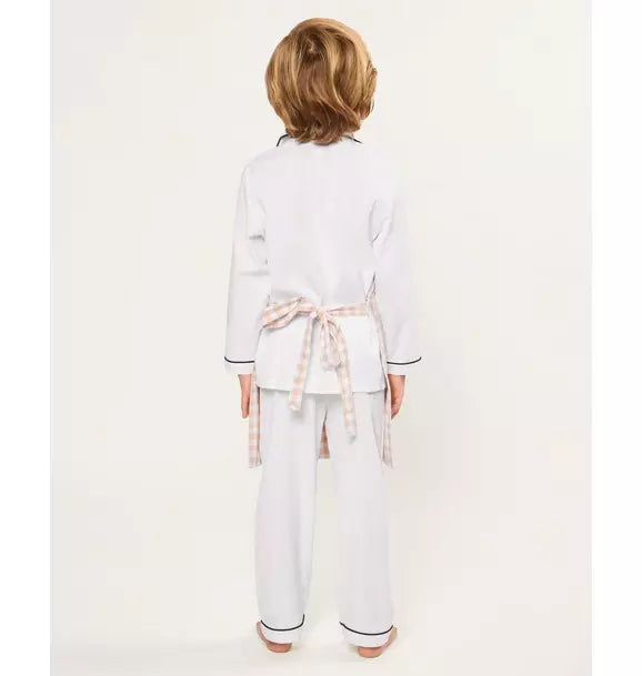 Kid's Twill Apron in Camel Gingham