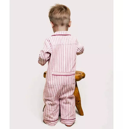 Baby's Twill Romper in Antique Red Ticking