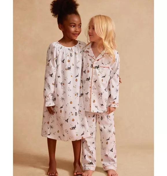 Kid's Twill Pajama Set in Trick or Treat