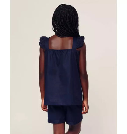 Girl's Twill Clara Short Set in Navy