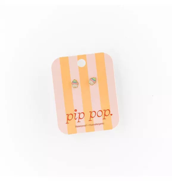 Rainbow Cupcake Stud Earring